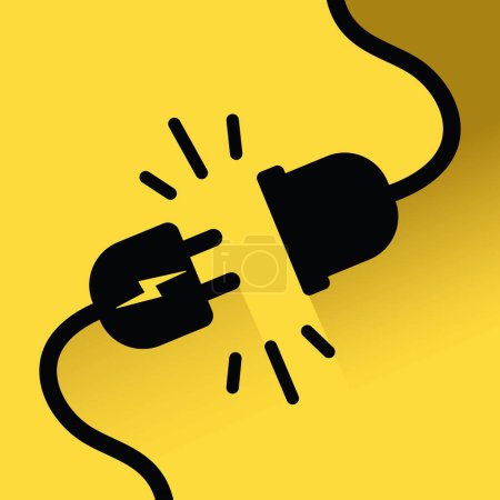 electric socket and plug, ac power, vector illustration 