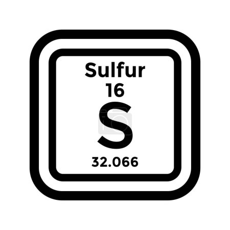 Ilustración de Elemento tabla periódica de azufre, química, ilustración de vectores - Imagen libre de derechos