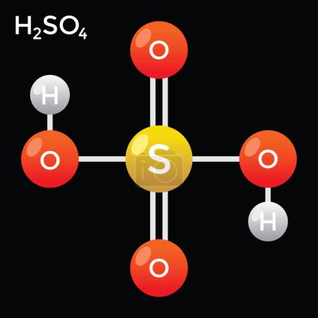 Illustration for Sulfuric acid molecul, chemistry, vector illustration - Royalty Free Image