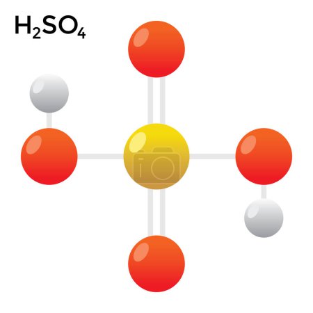 Ilustración de Molécula de ácido sulfúrico, química, ilustración vectorial - Imagen libre de derechos
