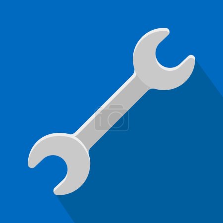 Illustration for Wrench or spanner icon, blue color, vector illustration - Royalty Free Image