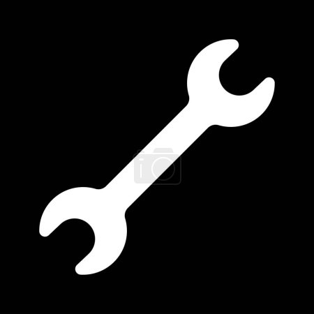 Illustration for Wrench or spanner icon, black and white, vector illustration - Royalty Free Image