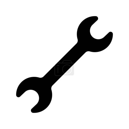 Illustration for Wrench or spanner icon, black and white, vector illustration - Royalty Free Image