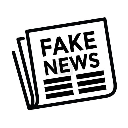 Illustration for Fake news, newspaper icon, vector illustration - Royalty Free Image