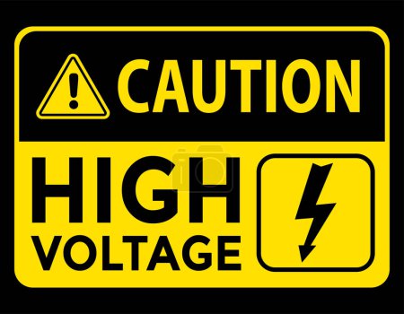 Illustration for High voltage sign, caution sign, vector illustration - Royalty Free Image