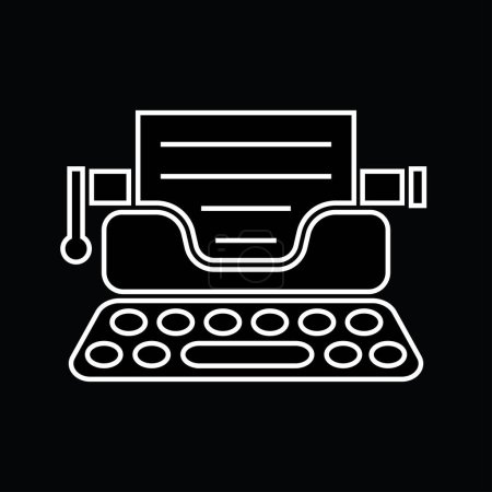 Illustration for Typewriter icon, vintage, linear style, vector illustration - Royalty Free Image