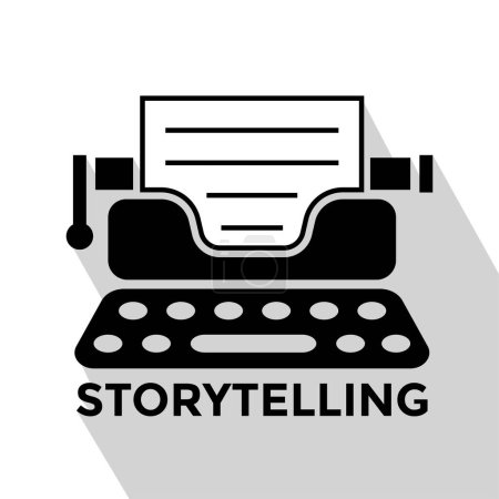 Illustration for Storytelling, typewriter icon, vintage, linear style, vector illustration - Royalty Free Image