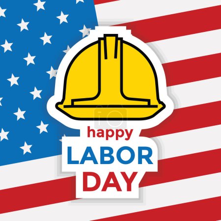 Illustration for Happy labor day, us flag, vector illustration - Royalty Free Image