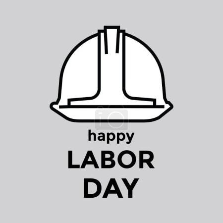 Ilustración de Feliz día del trabajo, casco gris, ilustración del vector - Imagen libre de derechos