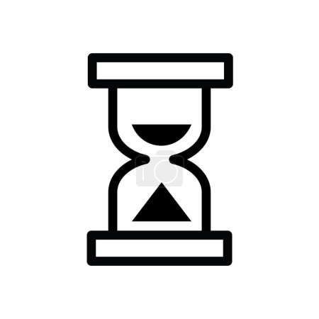 Illustration for Hourglass icon, black and white, linear, vector illustration - Royalty Free Image