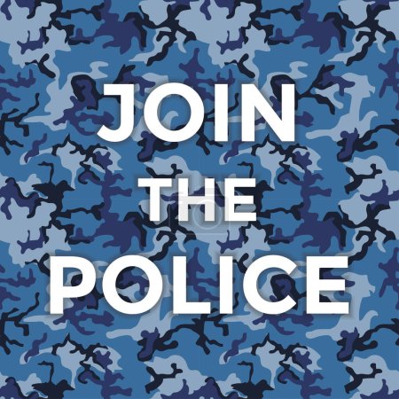 Téléchargez les illustrations : Motif de camouflage ver bleu rejoindre le vecteur de police - en licence libre de droit