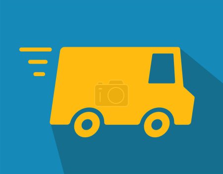 Illustration for Delivery van yellow  vector - Royalty Free Image