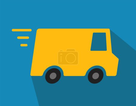 Illustration for Delivery van yellow.vector - Royalty Free Image