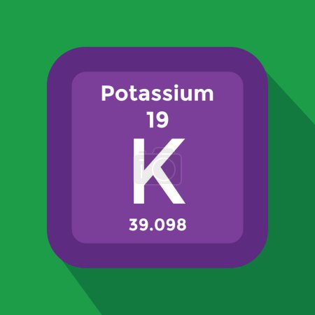 Illustration for Potassium periodic table element, chemistry, vector illustration - Royalty Free Image