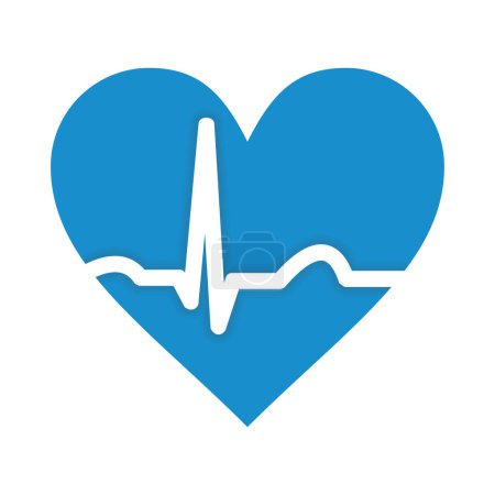 Illustration for Heart beat, heart rate, cardiogram icon, vector illustration - Royalty Free Image