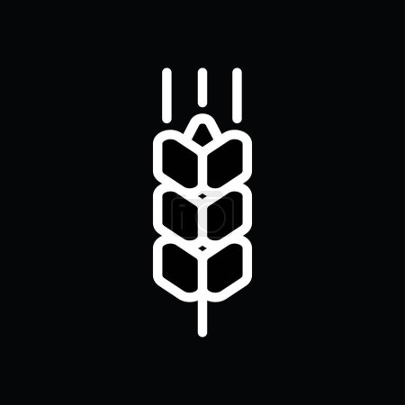 Illustration for Wheat icon, black and white, vector illustration - Royalty Free Image
