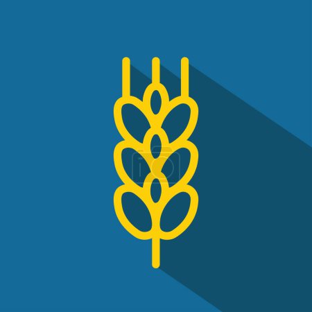 Ilustración de Icono de trigo, azul y amarillo, ilustración vectorial - Imagen libre de derechos
