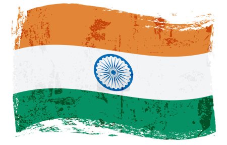 Illustration for India grunge flag, vector illustration - Royalty Free Image