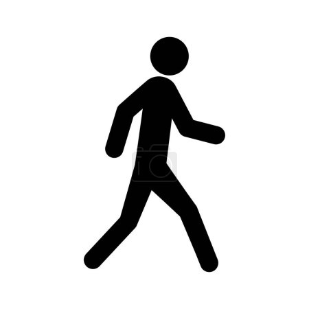 Foto de Hombre caminando, símbolo o icono, color blanco y negro, ilustración vectorial - Imagen libre de derechos