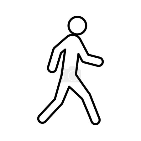 Illustration for Man walking, symbol or icon, black and white color, vector illustration - Royalty Free Image
