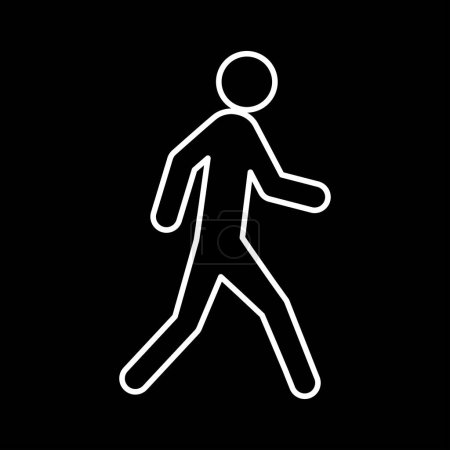 Illustration for Man walking, symbol or icon, black and white color, vector illustration - Royalty Free Image