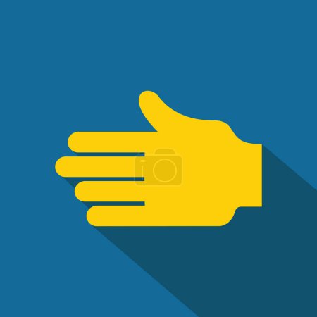 Illustration for Hand icon, yellow and blue, vector illustration - Royalty Free Image