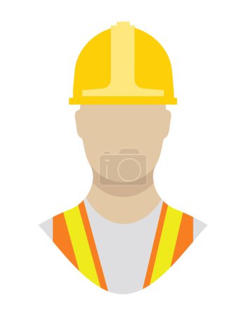 Illustration for Construction worker with safety helmet and vest, vector illustration - Royalty Free Image
