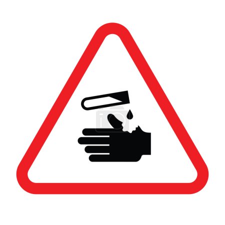 Illustration for Danger corrosive or acid sign, vector illustration - Royalty Free Image