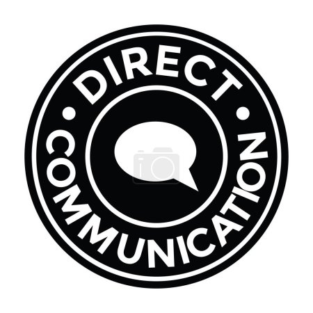 Ilustración de Comunicación directa, sello de goma negro, ilustración vectorial - Imagen libre de derechos