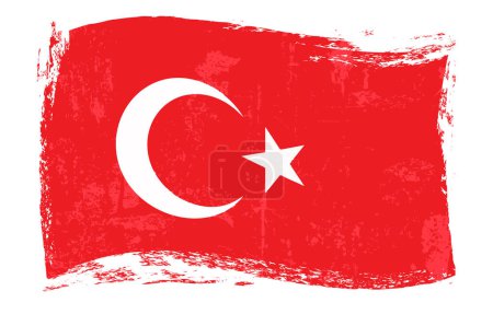 Illustration for Turkey flag, grunge flag, vector illustration - Royalty Free Image