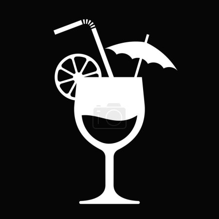 Téléchargez les illustrations : Icône en verre à cocktail, noir, illustration vectorielle - en licence libre de droit