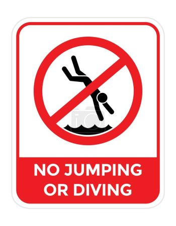Téléchargez les illustrations : Pas de saut ou de plongée dans l'icône de l'eau, illustration vectorielle - en licence libre de droit