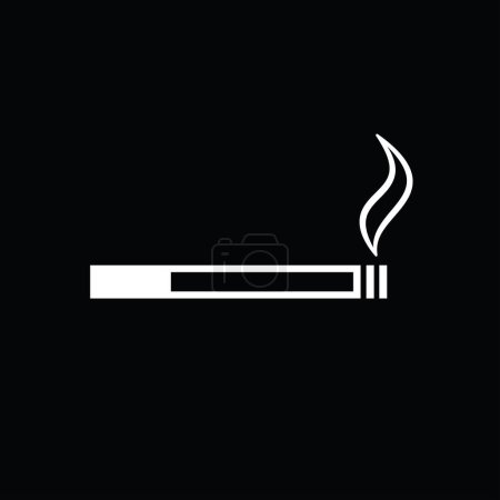 Illustration for Cigarette icon, black background, vector illustration - Royalty Free Image