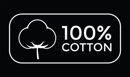 Ilustración de Icono de algodón 100%, ilustración vectorial - Imagen libre de derechos