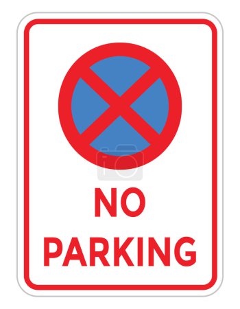 Illustration for No parking sign europe or eu, vector illustration - Royalty Free Image