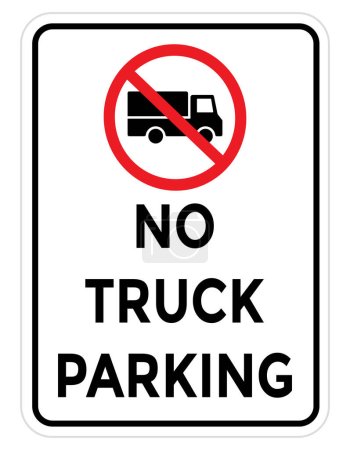 Téléchargez les illustrations : Pas de panneau de stationnement de camion, illustration vectorielle - en licence libre de droit
