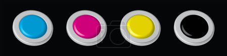Illustration for Buttons set, cmyk color mode, vector illustration - Royalty Free Image