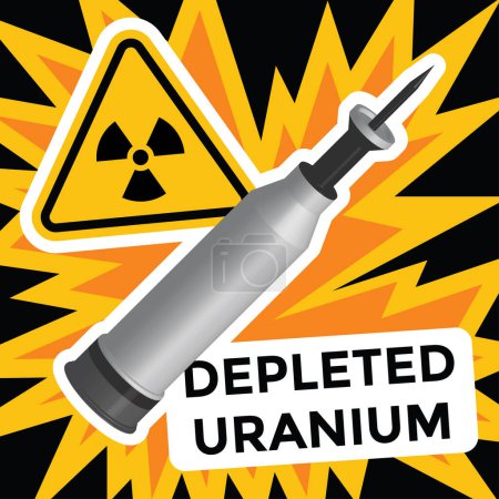 Illustration for Tank shell, depleted uranium, 3d, vector illustration - Royalty Free Image