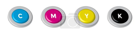 Illustration for Buttons set, cmyk color mode, vector illustration - Royalty Free Image