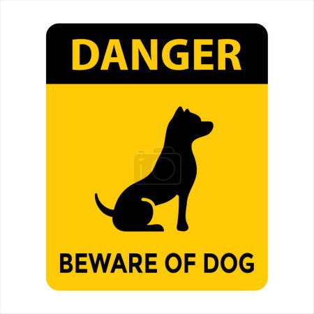Illustration for Danger beware of dog, vector illustration - Royalty Free Image