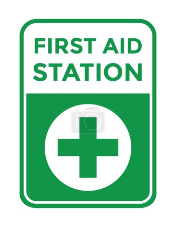 Ilustración de Signo de estación de primeros auxilios, cruz, ilustración de vectores - Imagen libre de derechos
