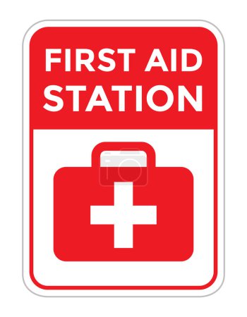 Ilustración de Signo de estación de primeros auxilios, bolsa, cruz, ilustración de vectores - Imagen libre de derechos