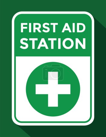 Illustration for First aid station sign, cross, vector illustration - Royalty Free Image
