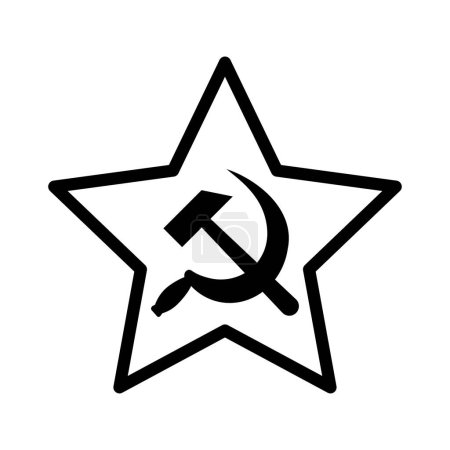 Ilustración de Martillo y hoz en una estrella, unión soviética, ilustración vectorial - Imagen libre de derechos