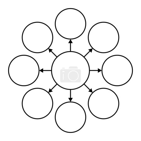 Illustration for Empty diagram eight circles with arrows, vector illustration - Royalty Free Image