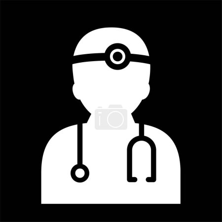 Téléchargez les illustrations : Icône de médecin avec stétoscope, illustration vectorielle - en licence libre de droit