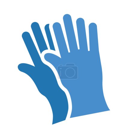 Téléchargez les illustrations : Gants de protection bleus icône simple, illustration vectorielle - en licence libre de droit