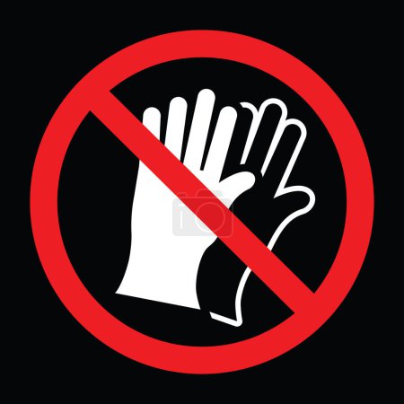 Illustration for Do not wear gloves sign, vector illustration - Royalty Free Image