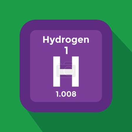 Illustration for Hydrogen periodic table element, chemistry, vector illustration - Royalty Free Image