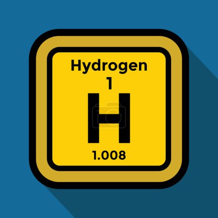 Ilustración de Elemento tabla periódica de hidrógeno, química, ilustración de vectores - Imagen libre de derechos